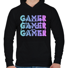 PRINTFASHION Gamer - Férfi kapucnis pulóver - Fekete