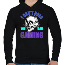 PRINTFASHION Gamer - Férfi kapucnis pulóver - Fekete férfi pulóver, kardigán