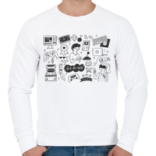 PRINTFASHION gamer - Férfi pulóver - Fehér férfi pulóver, kardigán