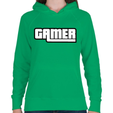 PRINTFASHION Gamer GTA style - Női kapucnis pulóver - Zöld női pulóver, kardigán