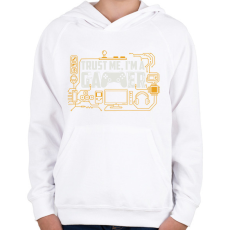 PRINTFASHION Gamer - Gyerek kapucnis pulóver - Fehér