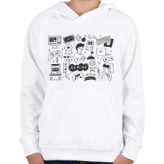 PRINTFASHION gamer - Gyerek kapucnis pulóver - Fehér