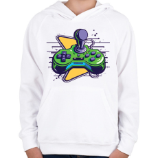 PRINTFASHION gamer - Gyerek kapucnis pulóver - Fehér