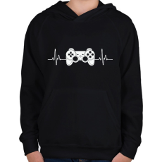 PRINTFASHION gamer - Gyerek kapucnis pulóver - Fekete