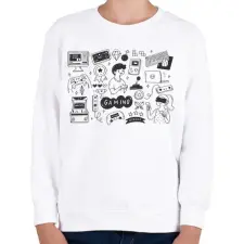 PRINTFASHION gamer - Gyerek pulóver - Fehér gyerek pulóver, kardigán