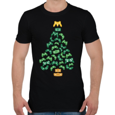 PRINTFASHION Gamer karácsonyfa - Férfi póló - Fekete férfi póló