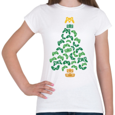PRINTFASHION Gamer karácsonyfa - Női póló - Fehér női póló