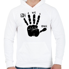 PRINTFASHION Gamer kéz - Férfi kapucnis pulóver - Fehér