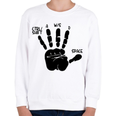 PRINTFASHION Gamer kéz - Gyerek pulóver - Fehér