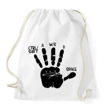 PRINTFASHION Gamer kéz - Sportzsák, Tornazsák - Fehér tornazsák