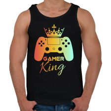PRINTFASHION Gamer king - Férfi atléta - Fekete atléta, trikó