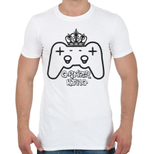 PRINTFASHION Gamer king - Férfi póló - Fehér férfi póló