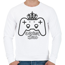 PRINTFASHION Gamer king - Férfi pulóver - Fehér férfi pulóver, kardigán