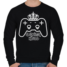PRINTFASHION Gamer king - Férfi pulóver - Fekete
