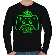 PRINTFASHION Gamer king - Férfi pulóver - Fekete