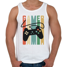 PRINTFASHION Gamer Konzol - Férfi atléta - Fehér