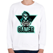 PRINTFASHION Gamer koponya - Gyerek pulóver - Fehér gyerek pulóver, kardigán