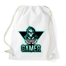 PRINTFASHION Gamer koponya - Sportzsák, Tornazsák - Fehér tornazsák