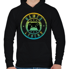 PRINTFASHION Gamer legend - Férfi kapucnis pulóver - Fekete