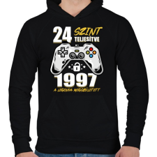 PRINTFASHION Gamer Legenda - Férfi kapucnis pulóver - Fekete férfi pulóver, kardigán