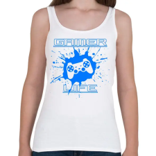 PRINTFASHION GAMER LIFE - Női atléta - Fehér női trikó