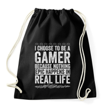 PRINTFASHION Gamer life - Sportzsák, Tornazsák - Fekete tornazsák