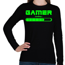 PRINTFASHION Gamer loading.. - Női hosszú ujjú póló - Fekete női póló