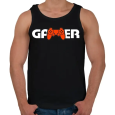 PRINTFASHION Gamer logó - Férfi atléta - Fekete