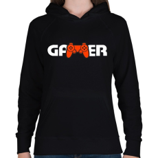 PRINTFASHION Gamer logó - Női kapucnis pulóver - Fekete