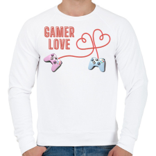 PRINTFASHION Gamer Love - Férfi pulóver - Fehér férfi pulóver, kardigán