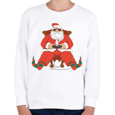 PRINTFASHION gamer mikulás - Gyerek pulóver - Fehér