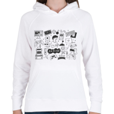 PRINTFASHION gamer - Női kapucnis pulóver - Fehér