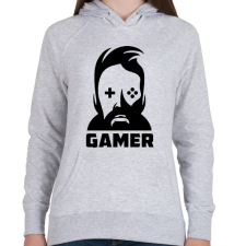 PRINTFASHION GAMER - Női kapucnis pulóver - Sport szürke női pulóver, kardigán