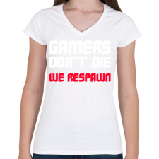 PRINTFASHION Gamer - Női V-nyakú póló - Fehér női póló