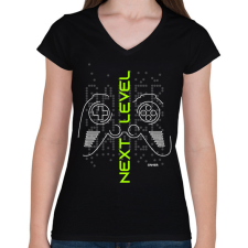 PRINTFASHION gamer - Női V-nyakú póló - Fekete női póló