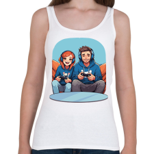 PRINTFASHION Gamer pár - Női atléta - Fehér női trikó