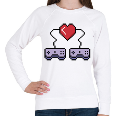 PRINTFASHION Gamer pár - Női pulóver - Fehér