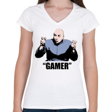 PRINTFASHION Gamer póló - Dr. Genya - Női V-nyakú póló - Fehér női póló