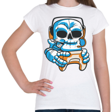 PRINTFASHION Gamer skull - koponya - Női póló - Fehér