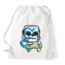 PRINTFASHION Gamer skull - koponya - Sportzsák, Tornazsák - Fehér tornazsák