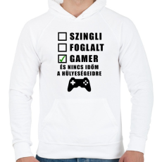 PRINTFASHION Gamer vagyok - Férfi kapucnis pulóver - Fehér