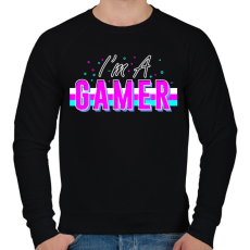 PRINTFASHION Gamer vagyok - Férfi pulóver - Fekete