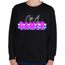 PRINTFASHION Gamer vagyok - Gyerek pulóver - Fekete gyerek pulóver, kardigán