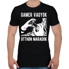PRINTFASHION Gamer vagyok, otthon maradok - Férfi póló - Fekete férfi póló