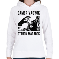PRINTFASHION Gamer vagyok, otthon maradok - Női kapucnis pulóver - Fehér