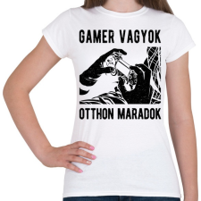 PRINTFASHION Gamer vagyok, otthon maradok - Női póló - Fehér női póló