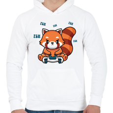 PRINTFASHION Gamer vörös panda - Férfi kapucnis pulóver - Fehér