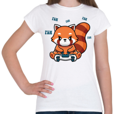 PRINTFASHION Gamer vörös panda - Női póló - Fehér női póló