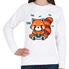 PRINTFASHION Gamer vörös panda - Női pulóver - Fehér