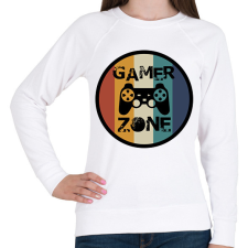 PRINTFASHION Gamer zone2 - Női pulóver - Fehér női pulóver, kardigán